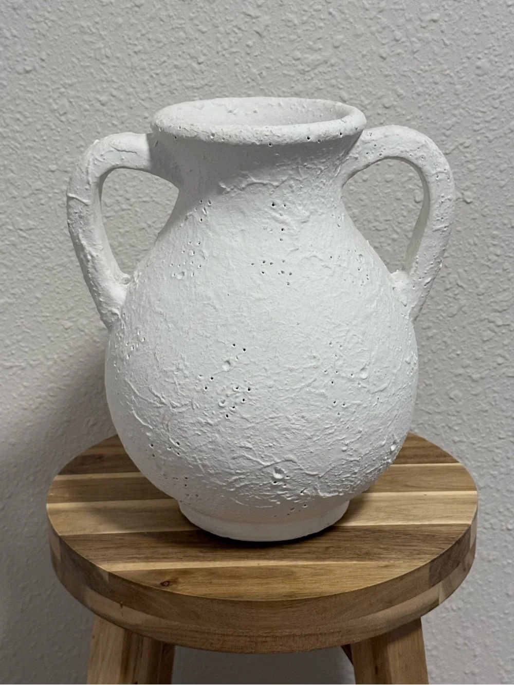 Opalhouse Designed with Jungalow White Textured Vase, Handcrafted Ceramic